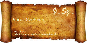 Vass Szofron névjegykártya